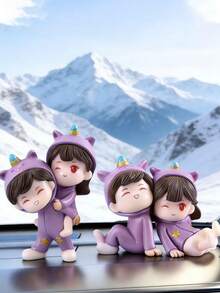 一对可爱的紫色情侣车载摆件。非常适合装饰汽车仪表盘，为车内增添一丝创意。 - 情侶公仔 - 查看 5