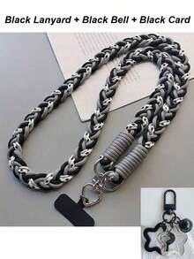 2026 New Year & Valentine's Day Special Offer, 6-Strand Braided Phone Lanyard, Minimalist Long Diagonal Shoulder Strap With Side Clasp, Fashionable Outdoor Anti-Lost Phone Lanyard, 1pc Silver Woven Heart-Shaped Ring Long Lanyard, Anti-Lost & Anti-Theft Phone Lanyard, Suitable As Gift For Mother - Multicolor - View 22