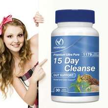 XEMENRY 15 Day Cleanse 1179mg - Colon Cleanse, Nutrient Absorption, Intestinal Health, Promotes Regular Bowel Movements, With Cascara Sagrada & Psyllium Husk - 30pcs - 30 Capsules(30粒) - 查看 7