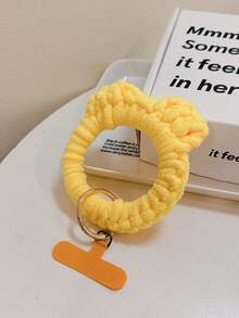 1pc Plush Short Wrist Strap, Yarn Owl Dopamine Hand Grip Phone Lanyard With Pad - Multicolor - View 13