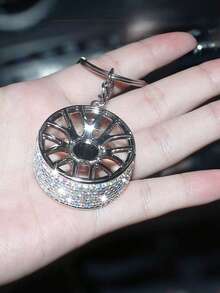 1 pieza Llavero de aro de llanta de coche con brillo, llavero de aro de coche con rhinestone, accesorio de llavero de aro de coche, pequeño adorno, dije de bolso, llavero de coche, cordón para llaves, llavero, accesorio de llavero, anillo para llaves, llavero de pareja, regalo para ella, regalo para novio, regalo pequeño, regalo de cumpleaños, regalo para amigos, regalo de vacaciones, recuerdo de evento, favor de fiesta - Multicolor - Ver 6