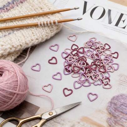 20/30/50/60/70/100PCS Heart-Shaped Stitch Markers - Colorful Metal Crochet Ring, Heart Knitting Markers For Sewing Fabric, Crochet, Sewing, Knitting, Handmade Crafts, DIY Craft Projects, Sewing Accessories, Knitting Supplies, Ideal Gift For Beginners And Seniors