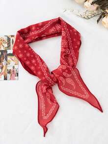 FADZOYLE 1pc Colorful Paisley Print Scarf Headscarf For Women, Warm Headwrap For Daily Wear, Abaya Headscarf, Decor For Dresses, Parties, Travels, Gifts - Multicolor - View 9