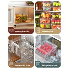 FOWA 30-Piece Food Storage Container Set With Lids,  Plastic Food Storage Boxes Suitable For Kitchen Organization, Leak-Proof, Reusable Meal Prep Containers, Includes Labels And A Pen. - Trong suốt - Xem 6