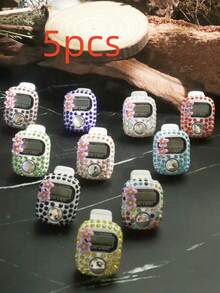 1个/5个/10个春柳弯月图案 | 中式珐琅彩阿拉伯花纹花卉镶钻计数器，斋月祈祷计数器 - 彩色 - 查看 13