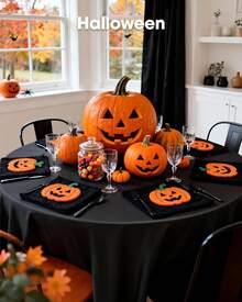 Plastic Table Cloth Disposable 4/8 Pack, 84'' Round Table Cloths, Party, Picnic, Wedding, Decorative Tablecloths, Round, White Plastic Cover, Leakproof & Sturdy, White - màu đen - Xem 5