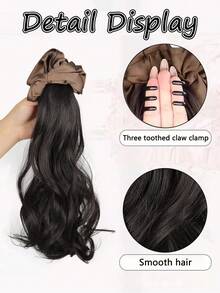 人造马尾辫，人造发髻马尾假发片，爪夹发髻发夹，人造假发髻接发，女士日常佩戴发饰 - 彩色 - 查看 4