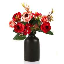 Ceramic Black Small Vase Dry Flower Vases Minimalism Style For Modern Table Shelf Fit Fireplace Bedroom Kitchen Living Room Home Decor Black Small - 黑色 - 查看 5