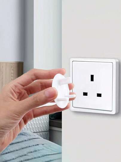 12/24個 ベビー用コンセントカバー、感電防止設計の電源ソケットプロテクター、英国3極コンセント用