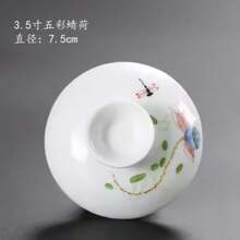 Tapa deón, taza deé, accesorios de tapa única, porcelana blanca, tapa deón de flores azules y blancas, accesorios de juego deé Sancai Gaiwan - Diámetro 8,3 cm - Ver 9