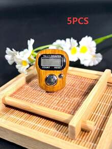 New Wooden Grain Ring-Shaped Electronic Digital Counter, Portable Compact Delicate Lightweight Minimalist 0-99999 Display, Suitable For Recitation, Mantra Chanting, Daily Counting Dedicated Tool