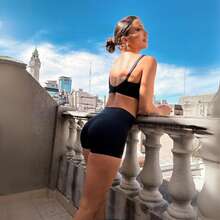 Calcinha Boxer Feminina Shorts Sem Costura Cintura Alta Lisa Segunda Pele Estilo Box Shortinho - Preto - Visão 5