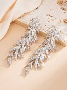 2pcs/Set Bohemian Geometric 3D Leaf & Wheat Earrings, Elegant Luxury Daily Casual, Party, Wedding, Women's Festival Versatile Jewelry Gift - Earring - View 7