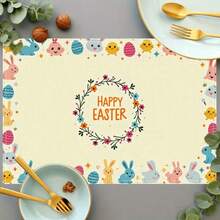 Bộ 100/2/4/6/8/300 tấm lót bàn ăn cao cấp, với thiết kế họa tiết thỏ Phục Sinh tối giản hiện đại. Kích thước: 30*45 cm, nhiều mẫu mã để lựa chọn, phù hợp cho bữa ăn Phục Sinh và trang trí nhà cửa. - Nhiều màu - Xem 9