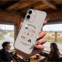 Funda TPU Transparente para Teléfono con Diseño de Perritos Bonitos Lindos Adorables Para el  17 16 15 14 13 12 11 X XS Pro Max 8 7 6 Plus SE caso marco suave - transparente - Ver 5