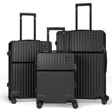 YSTYLE Multi-Functional Three-Piece Carry-On Luggage Set, Suitcase, Ultra-Light Hardside Suitcase Made Of ABS+PC Material Equipped With TSA-Approved Locks And Four Double-Sided Spinner Wheels