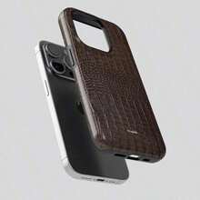 Brown Crocodile Pattern Two-In-One Matte Texture Phone Case Suitable For Compatible With Iphone17,17AIR,16, 15, 14, 13, 12, 11, PRO MAX,PLUS,X,XS ,Case Suitable For Compatible With Samsung Galaxy S21/22/23/24/25 Ultra/FE+,NOTE20 Ultra,A71/56/55/54/53/52/36/34/26/25/23/16/15/14/13/06 - Kiểu 1 (1 cái) - Xem 3