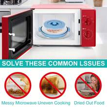 2025 New Microwave Food Splash Guard & Base Mat - 10.5" Foldable Ventilated Cover With Anti-Scalding & Thickening Design, Durable Plastic & Silicone For Kitchen & Dining Room Safety - Màu xanh nhạt - Xem 10