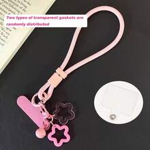 1pc Minimalist Adjustable Short Strap Buckle Lanyard, Phone Lanyard, Water Bottle Holder, Key Chain, Wrist Strap With Pad