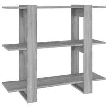 vidaXL Bibliothèque/Séparateur de pièce Sonoma gris 100x30x87 cm - Noir - Voir 3