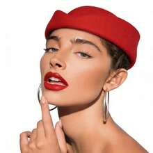 1 件复古 20 世纪 60 年代空姐帽 - 经典空姐帽，弧形帽檐和光滑的圆形帽顶，结构化设计，蓝色、红色、黑色、粉色、白色可选 - 优雅的航空主题派对装或休闲装，时尚女士无羽毛帽子，百搭复古别致配饰，采用光滑面料制成，具有经典航空美学 - 彩色 - 查看 17