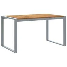 vidaXL Mesa de jardim para refeições cinza 140 x 80 x 75 cm - Cinza - Ver 2