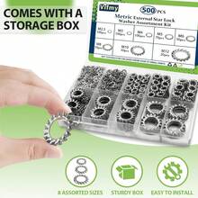 Juego de arandelas de  de dientes externos, Conjunto de arandelas externas métricas de acero inoxidable - por defecto - Ver 5