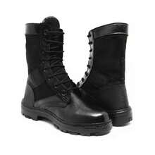 Men's Tactical Military Boot, Synthetic Leather, Combat Boot - Black - View 5