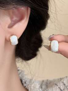 5 Pairs Minimalist Cross Letter, Faux Pearl, Geometric Luxurious Fashion Retro Design Elegant Earrings Set, Suitable For Women's Daily And Holiday Wear, Summer - Set a - View 4