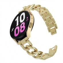 1pc Stainless Steel Single Chain Watch Band, 20mm 22mm, Compatible With Samsung Watch4/5, Amazfit, Garmin Smartwatches