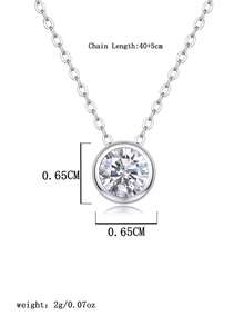 3pcs 925 Sterling Silver 1.5 Carat Moissanite Pendant Necklace & Earrings Set, Suitable For Daily Wear, Party, Holiday, Christmas, Thanksgiving, Birthday Jewelry Gift For Women - TZ038M - View 5
