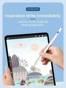 通用二合一触控笔智能铅笔绘图板笔，适用于电容式触摸屏，兼容所有安卓手机，也适用于iPad/安卓手机和平板电脑，书写流畅，充电迅速，高精度高灵敏度电容式触控笔，适用于iOS平板电脑，通用兼容市面上95%的触摸屏设备，包含替换笔尖和充电器。 - 白色 - 查看 5