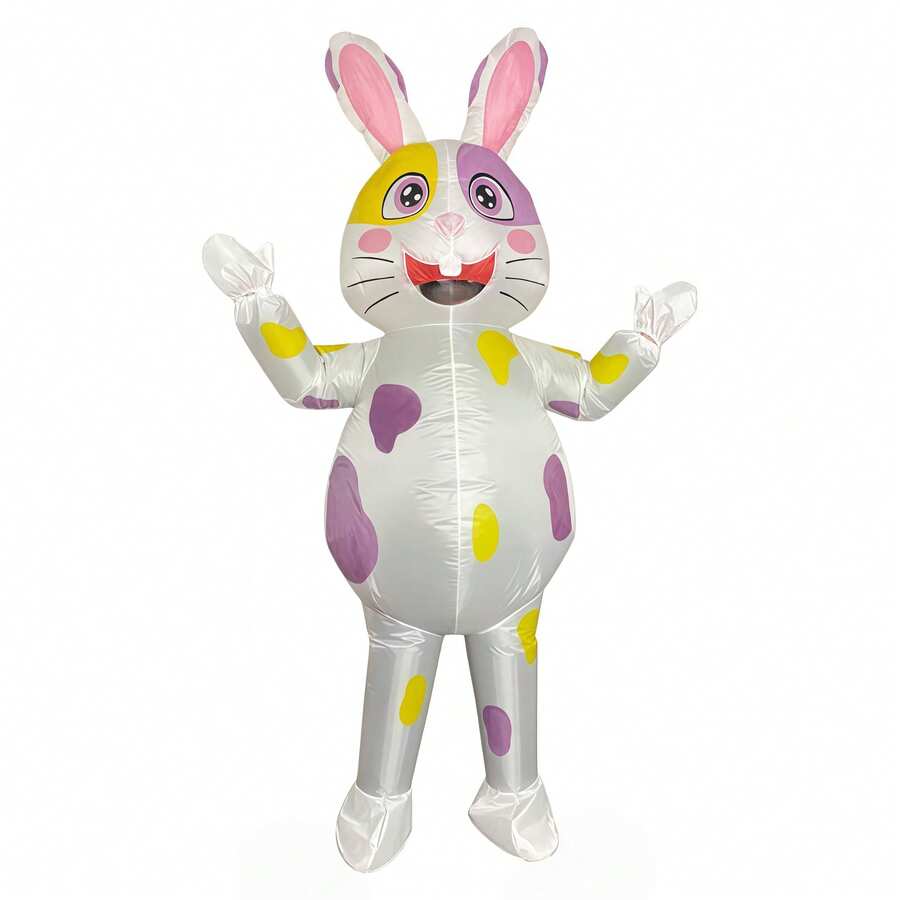 Adult Spotted Rabbit Inflatable Costume, Cartoon Fun Performance Costume, Carnival And Easter Party Parent-Child Interactive Photo Shooting Magic Tool - Multicolor - View 1