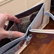 Rhombus Pattern Passport Cover, Travel Passport Holder, Matte Transparent Card Case Passport Protector Organizer