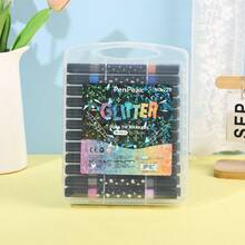 1pc Double-Headed Glitter Marker Pen - Writing Tool - Educational Tool - Stitch Travel Classroom Fidget - Mini Stuff Bath - Birthday Gift - Holiday Gift - Perfect Gift - Present - Games - Multicolor - View 13