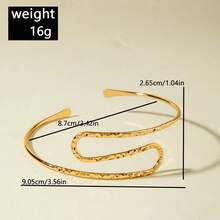 imoli 1件时尚欧美夸张蛇、叶、花、不对称几何臂环手镯，珠宝礼品，适合海滩和度假佩戴 - 彩色 - 查看 8