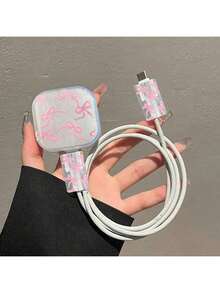 Bow/Apple Data Cable Protector Case Compatible With Apple 20W UK Charger, Prevent Breakage