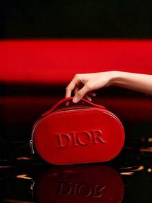 Dior 红色漆皮迪奥化妆包 - 优雅的洗漱用品收纳包，适合假日派对、日常使用、通勤和旅行，奢华高端女士礼品，时尚化妆品和必需品收纳袋 - 紅色 - 查看 3
