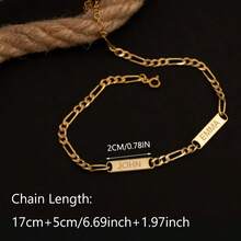 1pc Personalized Multi Name Bracelet, Customized Carving 1-4 Name Bracelets, Dad Bracelet With Child Name, Personalized Multi Name Bracelet, Stainless Steel Laser Carving Name Bracelet, Halloween Jewelry, Wife's Gift To Husband, Family Gift, Birthday, Halloween, Christmas Gift - Multicolor - View 8