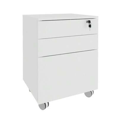 Gaveteiro Arquivo com Chave e Rodízio ME4148 Branco Tecnomobili