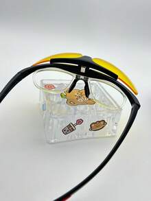 1 par de gafas de caballero ,lente de sobrepuesto con tres micas lente para graduar Tr90   estilo deportivo de gran tamaño  TPR - Negro - Ver 5