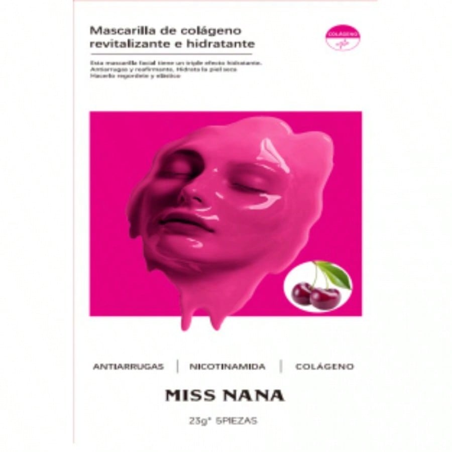 Paquete de 5 mascarillas faciales antiarrugas de colágeno juvenil (cereza)