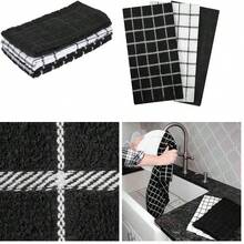 Ritz 100% Cotton Terry Kitchen Dish Towels, Highly Absorbent, 25 x 15, 3-Pack, Black - black1 -+paquete de 3 unidades de 25 x 15 pulgadas - Ver 8