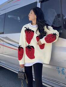 YCYC Oversized Slouchy Soft Knit Sweater Women's Autumn New Long Sleeve Knit Top - Apricot - View 7