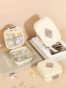 Portable Creative Travel Pill Case, Carry-On 1-Day 3-Meal 7-Day Medication Box, Moisture-Proof Double-Layer 7-Compartment Pill Organizer - Multicolor - View 2