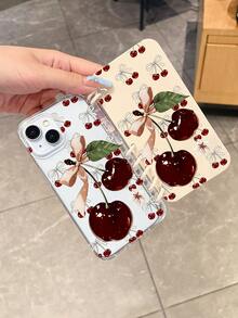 樱桃蝴蝶结书本形翻盖手机壳，屏幕保护膜手机壳，兼容 17 Pro、17、16、16e、Air、17 Pro Max 和 Galaxy S24 Ultra，手机壳，快速发货 - 彩色 - 查看 5