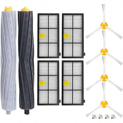 Replacement Accessories For IRobot Roomba 800/ Roomba 900 Series Robotic Vacuum Cleaner, Replacement Parts For Roomba 800 850 851 860 865 866 870 871 876 880 885 886 890 891 896 90 90 960 96 90 96 96 90 96 90 96 96 96 900 96 960, Filters, Rubber Roller Brushes, Side Brushes
