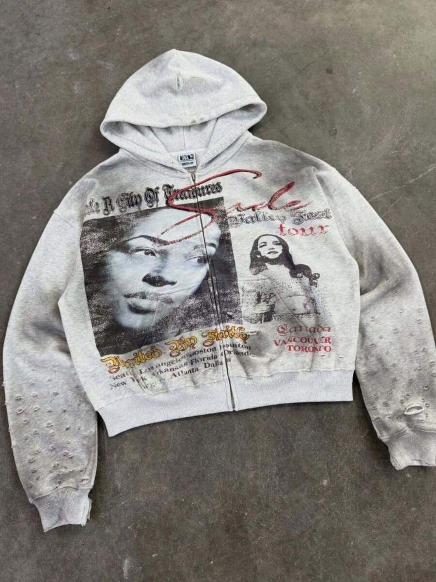 2026 Unisex Retro High Street Hooded Cardigan - Diamond Print Winter Knit Sweater - 灰色 - 查看 1