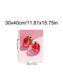1件裝粉色迪斯可草莓櫻桃印花復古大學宿舍海報，節日禮物，適用於臥室、客廳、廚房、公寓，牆面藝術、牆面裝飾、家居裝飾、房間裝飾，帆布牆面藝術海報，可選相框 - 彩色 - 查看 16