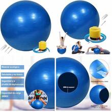 Pelota Fitness De Ejercicio para Yoga Pilates con Bomba para Pilates Yoga DEmbarazo Eporte Ejercicios Abdominales Y Ejercicios Bsicos Fitness Equilibrio Gym - azul + 55cm - Ver 2